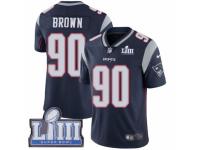 Men Nike New England Patriots #90 Malcom Brown Navy Blue Team Color Vapor Untouchable Limited Player Super Bowl LIII Bound NFL Jersey