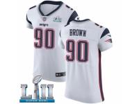 Men Nike New England Patriots #90 Malcom Brown White Vapor Untouchable Elite Player Super Bowl LII NFL Jersey