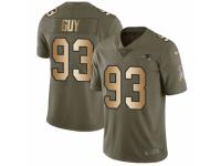 Men Nike New England Patriots #93 Lawrence Guy Limited Olive/Gold 2017 Salute to Service NFL Jersey