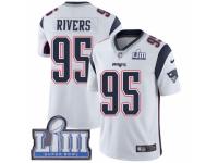 Men Nike New England Patriots #95 Derek Rivers White Vapor Untouchable Limited Player Super Bowl LIII Bound NFL Jersey