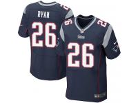 Men Nike NFL New England Patriots #26 Logan Ryan Authentic Elite Home Navy Blue Jersey