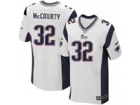 Men Nike NFL New England Patriots #32 Devin McCourty Authentic Elite Road White Jersey