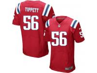 Men Nike NFL New England Patriots #56 Andre Tippett Authentic Elite Red Jersey