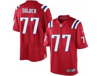 Men Nike NFL New England Patriots #77 Nate Solder Red Limited Jersey