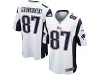 Men Nike NFL New England Patriots #87 Rob Gronkowski Road White Limited Jersey