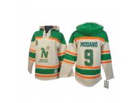 Men Old Time Hockey Dallas Stars #9 Mike Modano Premier Cream Sawyer Hooded Sweatshirt