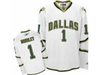 Men Reebok Dallas Stars #1 Gump Worsley Premier White Third NHL Jersey