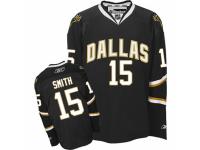 Men Reebok Dallas Stars #15 Bobby Smith Authentic Black NHL Jersey