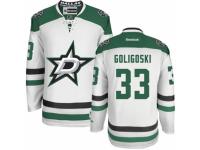 Men Reebok Dallas Stars #33 Alex Goligoski Premier White Away NHL Jersey