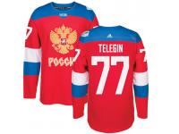 Men Team Russia #77 Ivan Telegin 2016 World Cup of Hockey Red Adidas Jerseys
