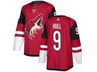 Men's Adidas Bobby Hull Authentic Burgundy Red Home NHL Jersey Arizona Coyotes #9