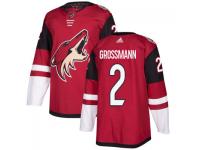 Men's Arizona Coyotes # 2 Nicklas Grossmann adidas Maroon Authentic Jersey 2017