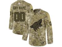 Men's Arizona Coyotes Adidas Customized Limited 2019 Camo Salute to Service Jersey