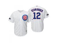 Men's Cubs 2018 Postseason Home White Kyle Schwarber Cool Base Jersey
