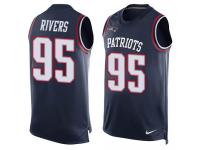 Men's Derek Rivers #95 Nike Navy Blue Jersey - NFL New England Patriots Player Name & Number Tank Top