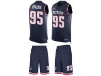 Men's Derek Rivers #95 Nike Navy Blue Jersey - NFL New England Patriots Tank Top Suit