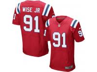 Men's Elite Deatrich Wise Jr #91 Nike Red Alternate Jersey - NFL New England Patriots
