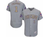 Men's Majestic Chicago Cubs #1 Kosuke Fukudome Authentic Gray 2017 Gold Champion Flex Base MLB Jersey
