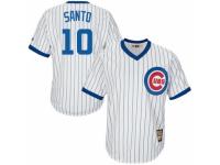 Men's Majestic Chicago Cubs #10 Ron Santo White Home Cooperstown MLB Jersey