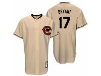 Men's Majestic Chicago Cubs #17 Kris Bryant Cream Cooperstown Throwback MLB Jersey