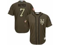 Men's Majestic New York Mets #7 Jose Reyes Green Salute to Service MLB Jersey