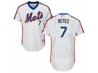 Men's Majestic New York Mets #7 Jose Reyes White-Royal Flexbase Authentic Collection MLB Jersey