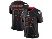 Men's New England Patriots #87 Rob Gronkowski NFL 2018 Lights Out Black Color Rush Limited Jersey