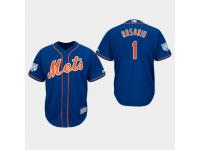 Men's New York Mets 2019 Spring Training #1 Royal Amed Rosario Cool Base Jersey