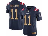 Men's Nike New England Patriots #11 Julian Edelman Limited Navy Gold Rush NFL Jersey
