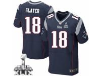 Men's Nike New England Patriots #18 Matthew Slater Elite Navy Blue Team Color Super Bowl XLIX NFL Jersey