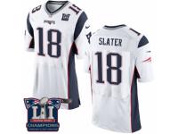 Men's Nike New England Patriots #18 Matthew Slater Elite White Super Bowl LI Champions NFL Jersey