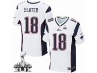 Men's Nike New England Patriots #18 Matthew Slater Elite White Super Bowl XLIX NFL Jersey