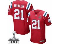 Men's Nike New England Patriots #21 Malcolm Butler Elite Red Alternate Super Bowl XLIX NFL Jersey