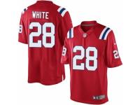 Men's Nike New England Patriots #28 James White Limited Red Alternate NFL Jersey