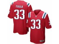 Men's Nike New England Patriots #33 Kevin Faulk Game Red Alternate NFL Jersey