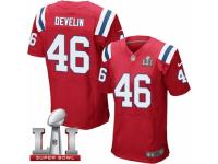 Men's Nike New England Patriots #46 James Develin Elite Red Alternate Super Bowl LI 51 NFL Jersey