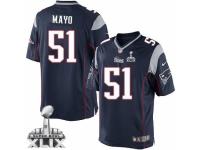 Men's Nike New England Patriots #51 Jerod Mayo Limited Navy Blue Team Color Super Bowl XLIX NFL Jersey