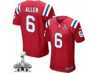 Men's Nike New England Patriots #6 Ryan Allen Elite Red Alternate Super Bowl XLIX NFL Jersey