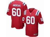 Men's Nike New England Patriots #60 David Andrews Game Red Alternate NFL Jersey