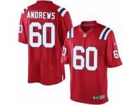 Men's Nike New England Patriots #60 David Andrews Limited Red Alternate NFL Jersey