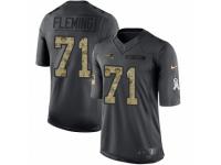 Men's Nike New England Patriots #71 Cameron Fleming Limited Black 2016 Salute to Service NFL Jersey