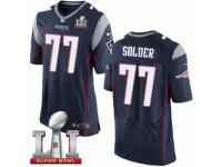 Men's Nike New England Patriots #77 Nate Solder Elite Navy Blue Team Color Super Bowl LI 51 NFL Jersey