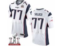 Men's Nike New England Patriots #77 Nate Solder Elite White Super Bowl LI 51 NFL Jersey