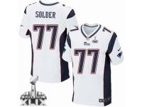 Men's Nike New England Patriots #77 Nate Solder Elite White Super Bowl XLIX NFL Jersey