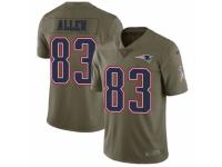 Men's Nike New England Patriots #83 Dwayne Allen Limited Olive 2017 Salute to Service NFL Jersey