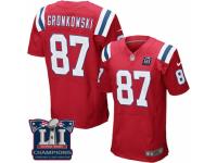 Men's Nike New England Patriots #87 Rob Gronkowski Elite Red Alternate Super Bowl LI Champions NFL Jersey
