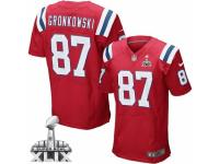 Men's Nike New England Patriots #87 Rob Gronkowski Elite Red Alternate Super Bowl XLIX NFL Jersey