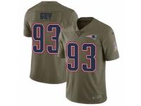 Men's Nike New England Patriots #93 Lawrence Guy Limited Olive 2017 Salute to Service NFL Jersey