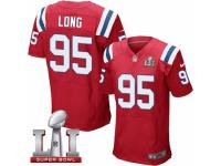 Men's Nike New England Patriots #95 Chris Long Elite Red Alternate Super Bowl LI 51 NFL Jersey