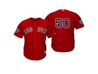 Men's Red Sox 2018 World Series Majestic Scarlet Mookie Betts Cool Base Player Number Jersey